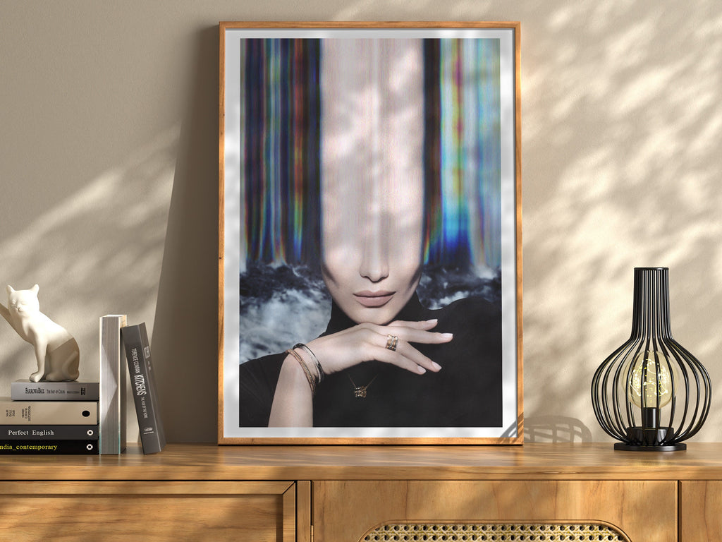 Glitch Altered Portrait Photo - Beautiful Eclectic Boho Wall Decor for Women, Apartment, Bedroom, Office | Untitled (247) Giclée Print