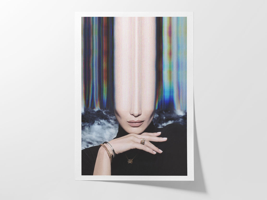 Glitch Altered Portrait Photo - Beautiful Eclectic Boho Wall Decor for Women, Apartment, Bedroom, Office | Untitled (247) Giclée Print