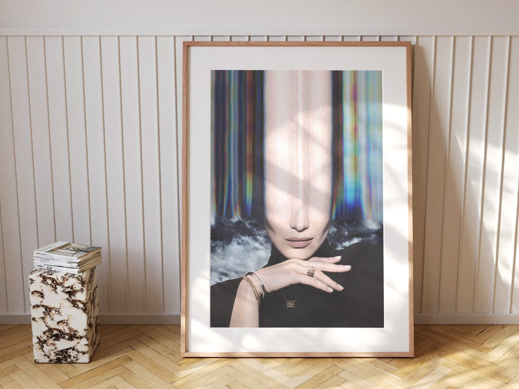 Glitch Altered Portrait Photo - Beautiful Eclectic Boho Wall Decor for Women, Apartment, Bedroom, Office | Untitled (247) Giclée Print