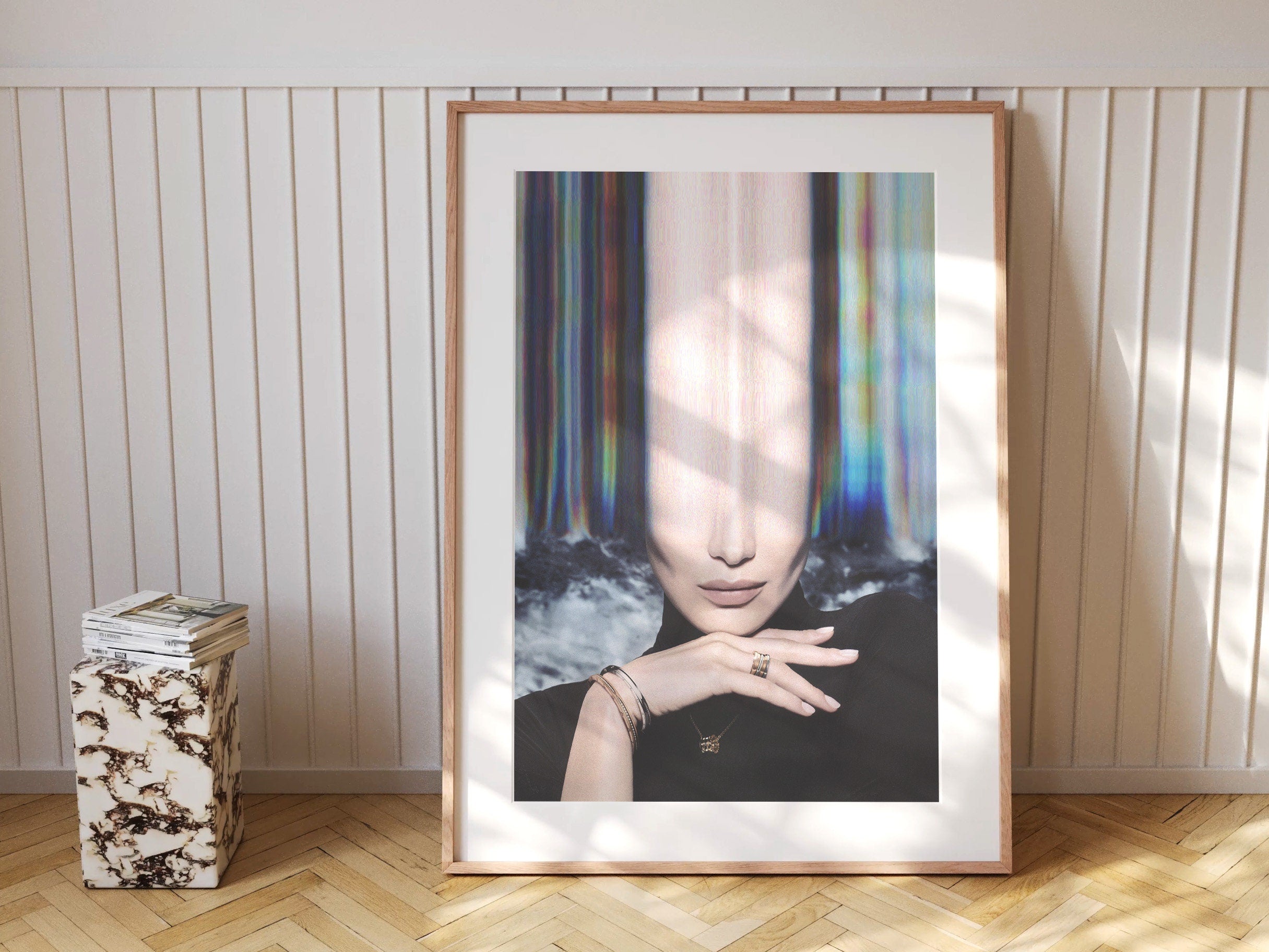 Glitch Altered Portrait Photo - Beautiful Eclectic Boho Wall Decor for Women, Apartment, Bedroom, Office | Untitled (247) Giclée Print