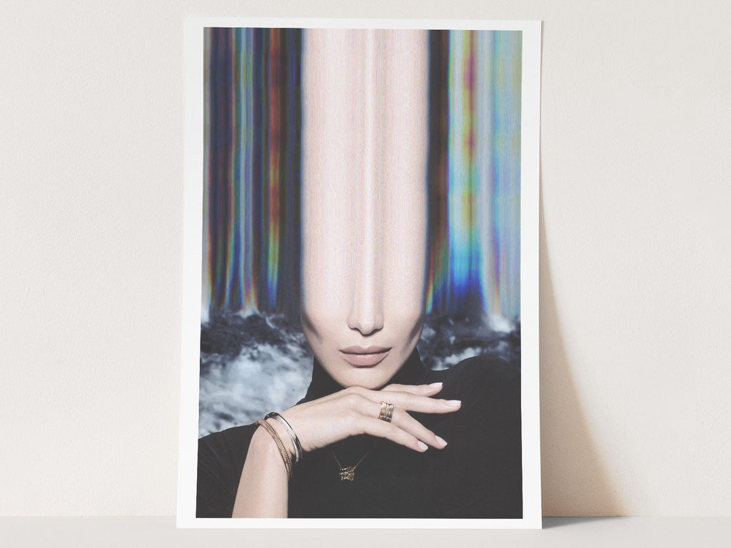 Glitch Altered Portrait Photo - Beautiful Eclectic Boho Wall Decor for Women, Apartment, Bedroom, Office | Untitled (247) Giclée Print