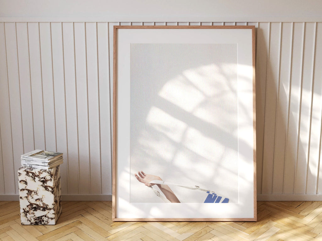 White Minimalist Modern Contemporary Wall Decor - Elegant and Neutral Vertical Art Print for Home, Office | Untitled (248) Giclée Print