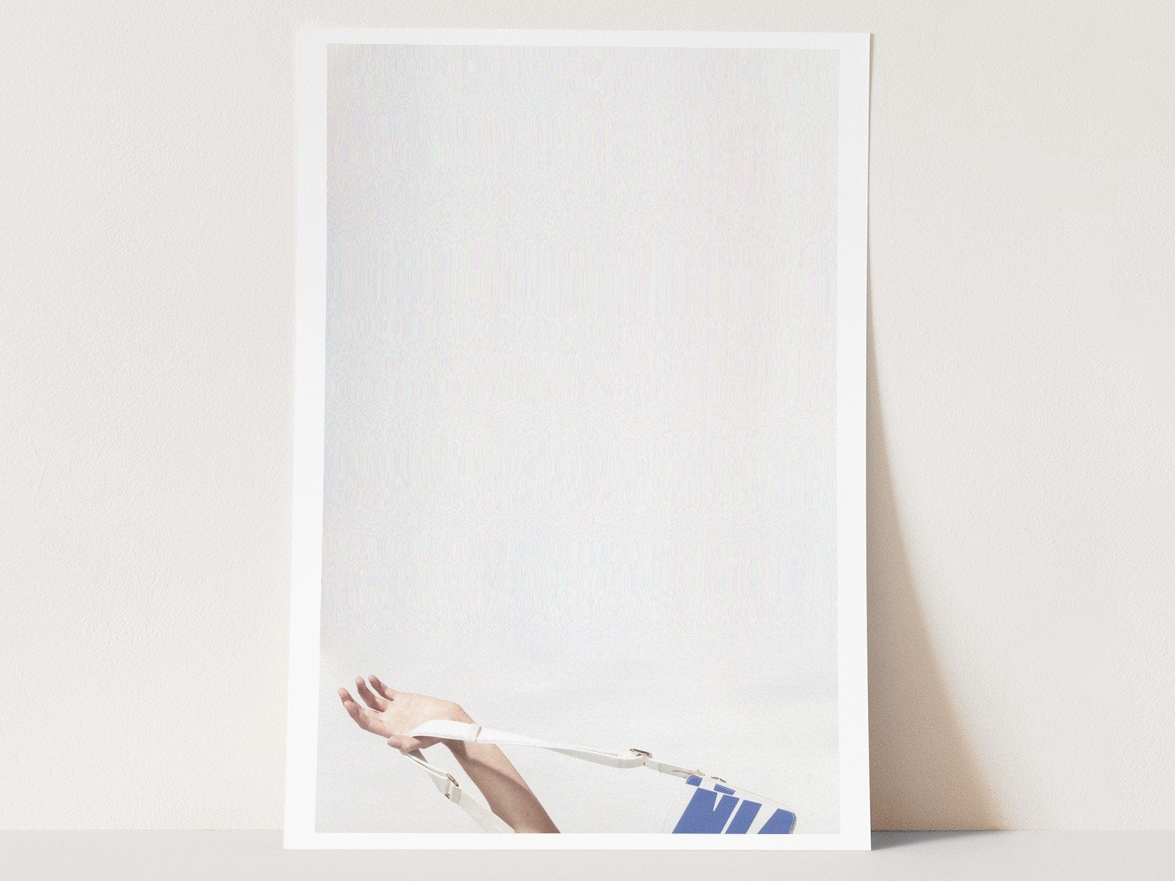 White Minimalist Modern Contemporary Wall Decor - Elegant and Neutral Vertical Art Print for Home, Office | Untitled (248) Giclée Print