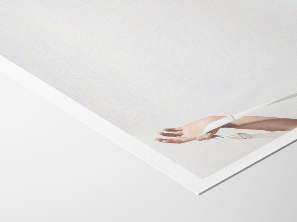 White Minimalist Modern Contemporary Wall Decor - Elegant and Neutral Vertical Art Print for Home, Office | Untitled (248) Giclée Print