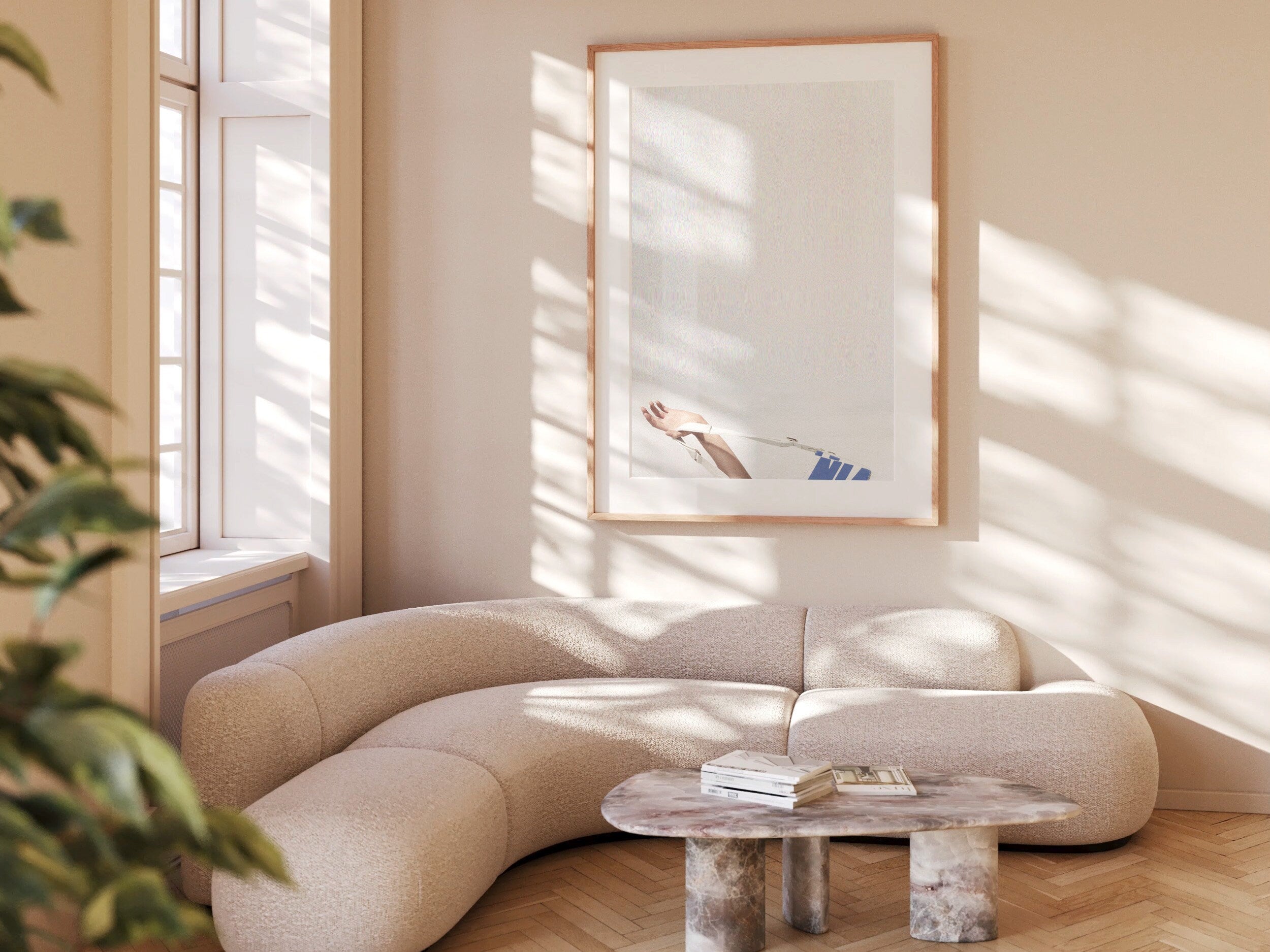 White Minimalist Modern Contemporary Wall Decor - Elegant and Neutral Vertical Art Print for Home, Office | Untitled (248) Giclée Print