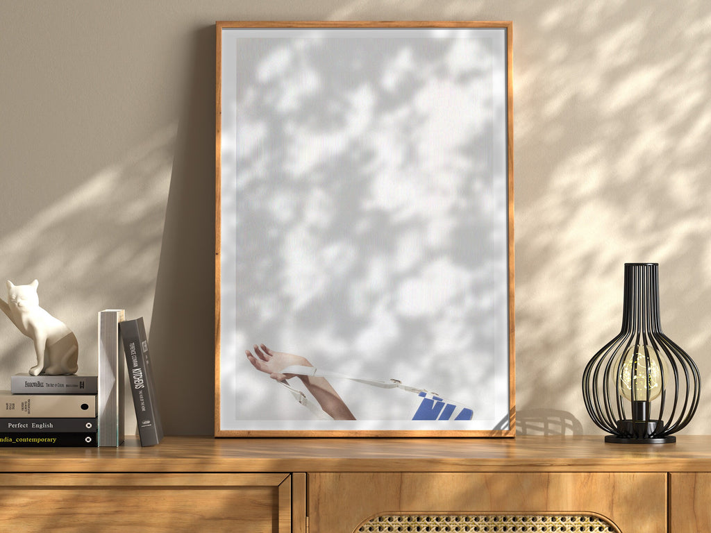 White Minimalist Modern Contemporary Wall Decor - Elegant and Neutral Vertical Art Print for Home, Office | Untitled (248) Giclée Print