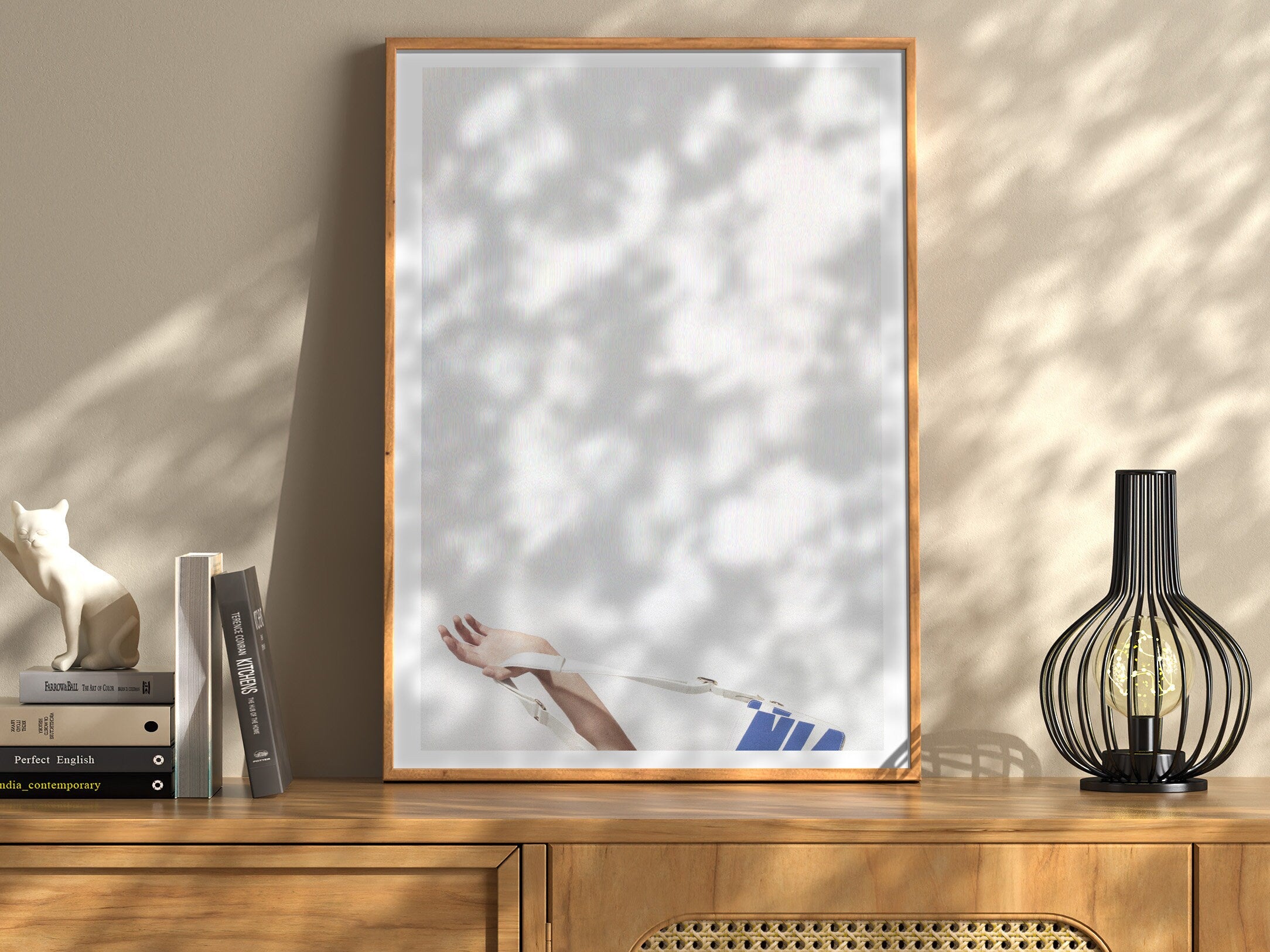 White Minimalist Modern Contemporary Wall Decor - Elegant and Neutral Vertical Art Print for Home, Office | Untitled (248) Giclée Print