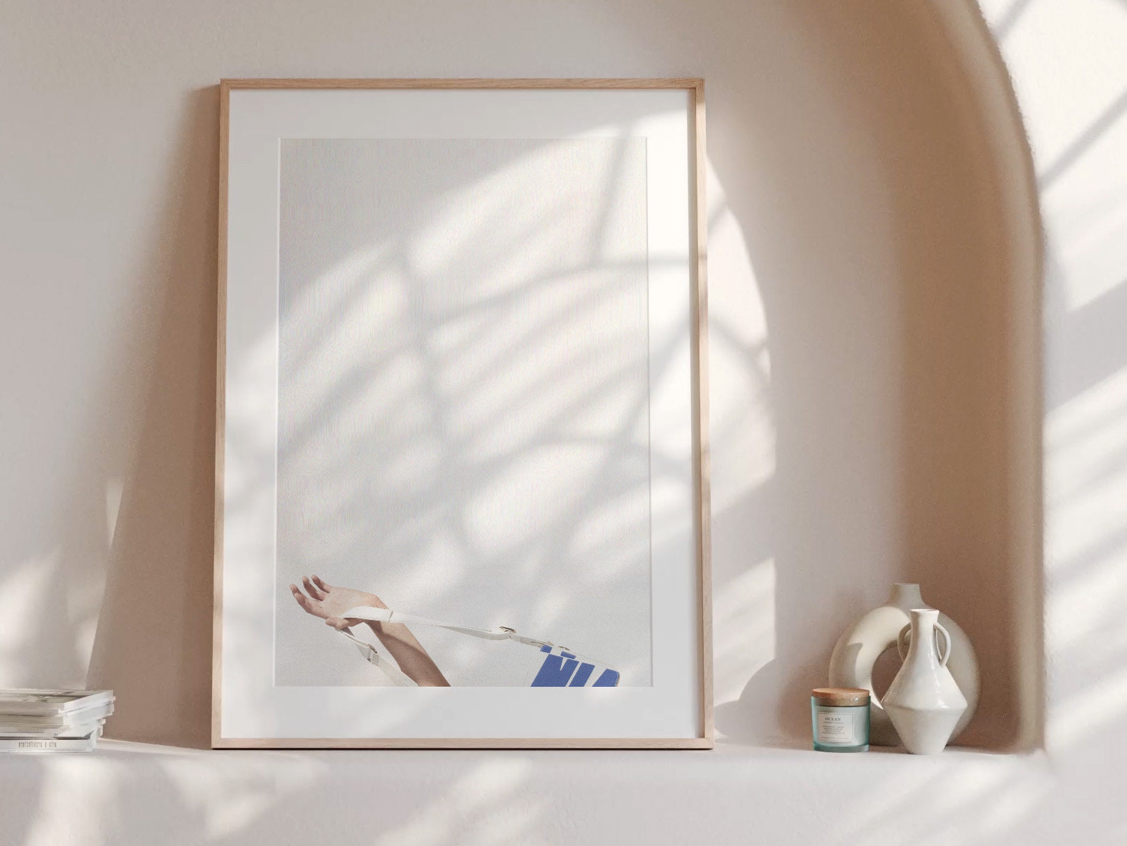 White Minimalist Modern Contemporary Wall Decor - Elegant and Neutral Vertical Art Print for Home, Office | Untitled (248) Giclée Print