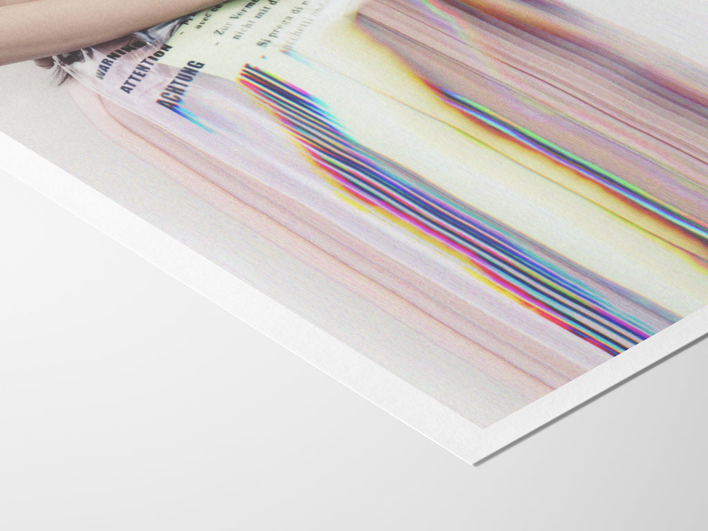 Pink and White Altered Fashion Photo Wall Art - Trippy Glitch Achtung Warning Handbag - Eclectic Wall Decor | Untitled (249) Giclée Print