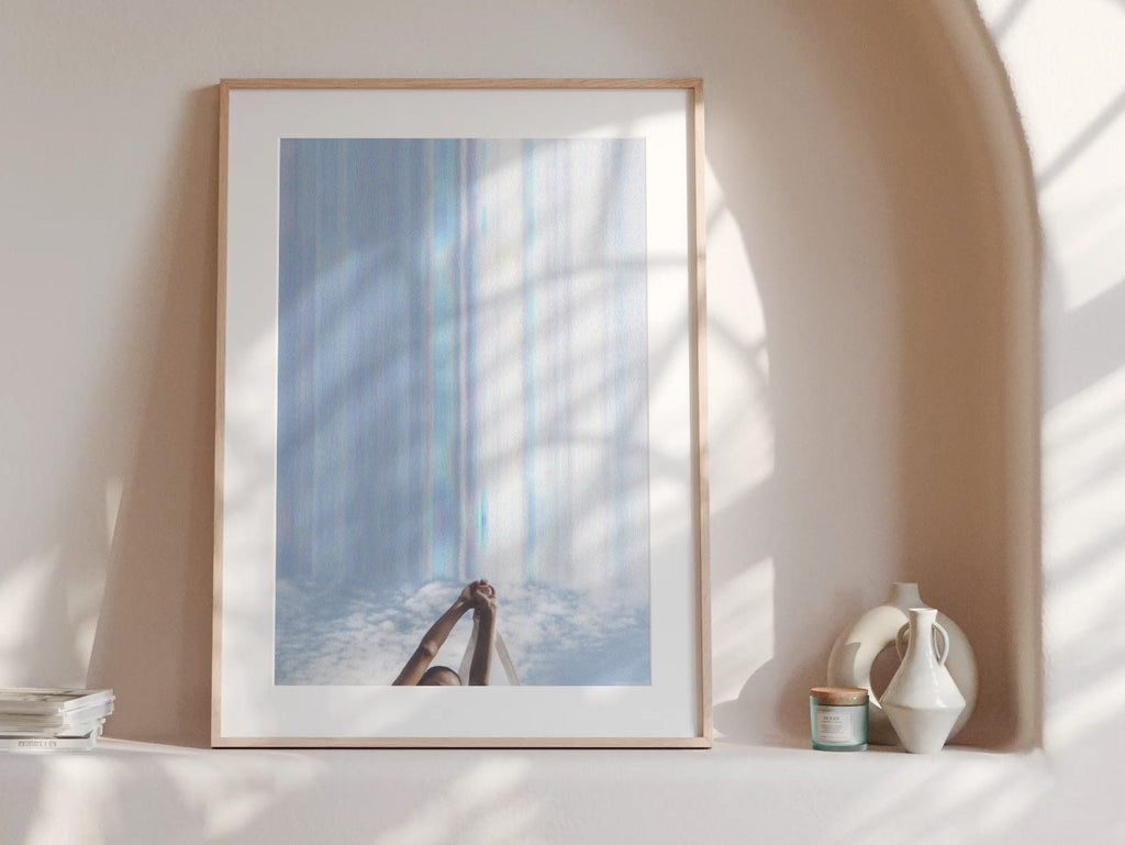 Surreal Blue And White Altered Photo Wall Art Print - Eclectic Blue Sky Wall Decor For Home, Office | Untitled (252) Giclée Print