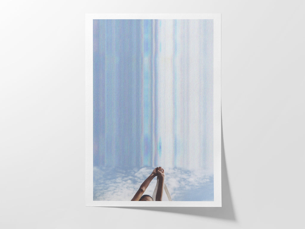 Surreal Blue And White Altered Photo Wall Art Print - Eclectic Blue Sky Wall Decor For Home, Office | Untitled (252) Giclée Print