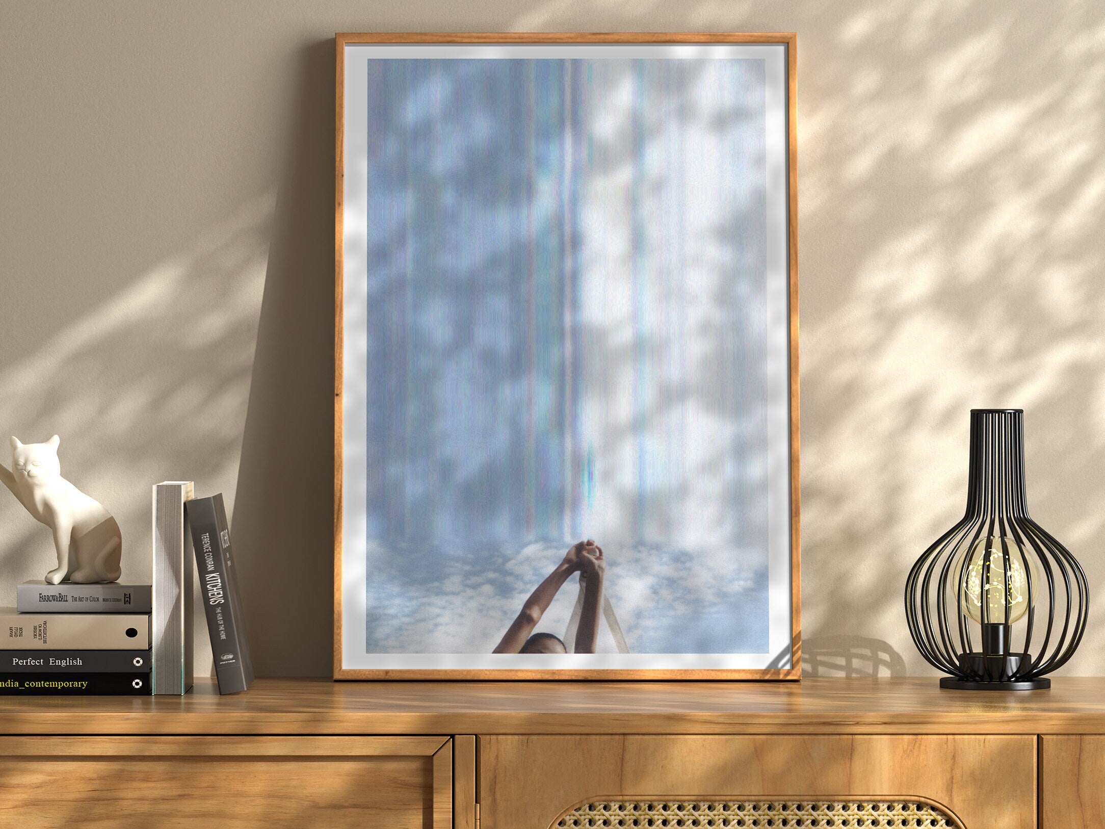 Surreal Blue And White Altered Photo Wall Art Print - Eclectic Blue Sky Wall Decor For Home, Office | Untitled (252) Giclée Print