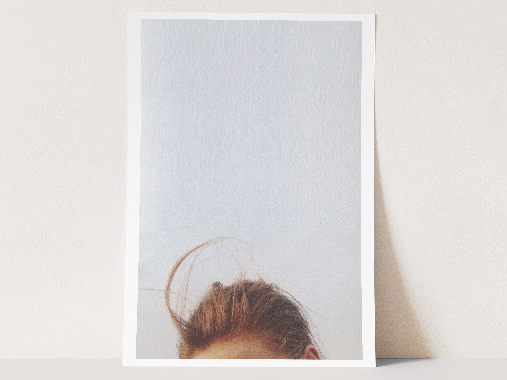 Blue Sky Woman Altered Fashion Photo - Beautiful Minimal Feminine Glitch Art For Living Room, Bedroom, Office | Untitled (253) Giclée Print