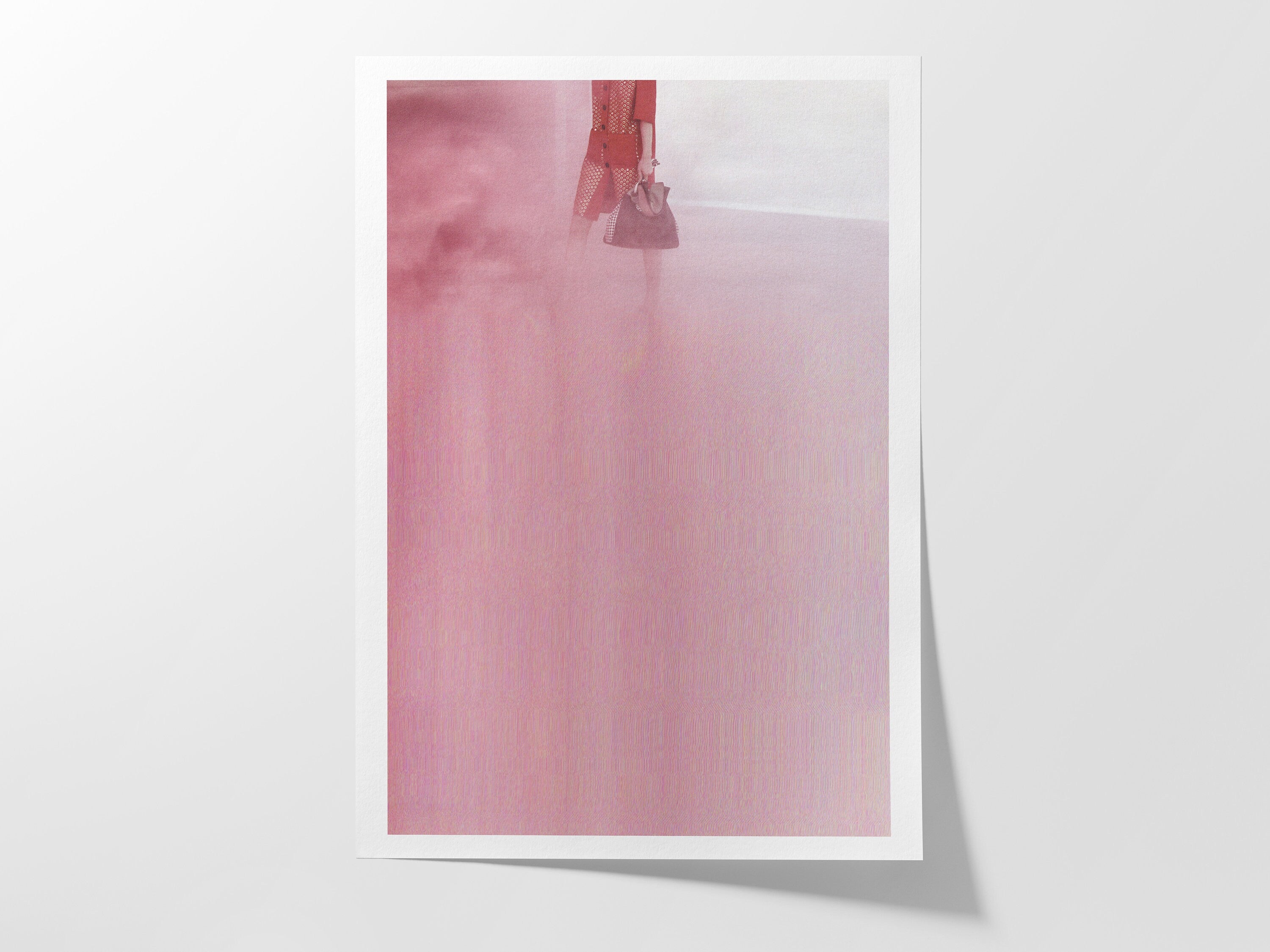 Pink Abstract Altered Fashion Photo Wall Artwork - Beautiful Minimalist Surrealist Glitch Art for Home, Office | Untitled (254) Giclée Print