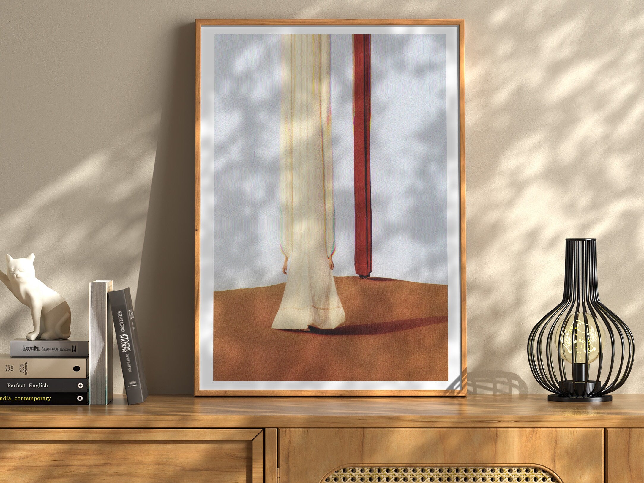 Dramatic Desert Altered Fashion Photo Art Print - Elegant Beige and Brown Wall Decor for Living Room, Bedroom | Untitled (255) Giclée Print