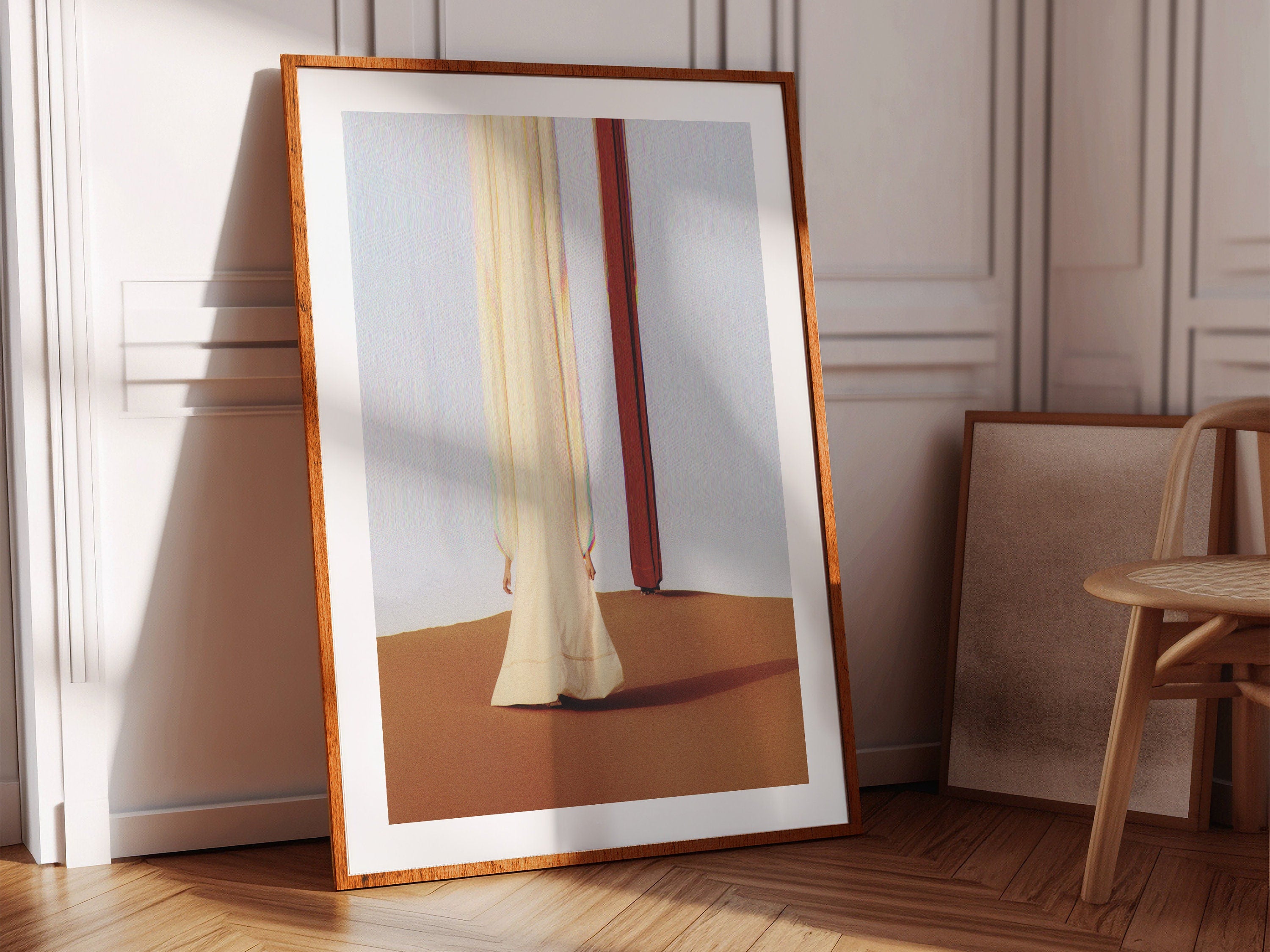 Dramatic Desert Altered Fashion Photo Art Print - Elegant Beige and Brown Wall Decor for Living Room, Bedroom | Untitled (255) Giclée Print