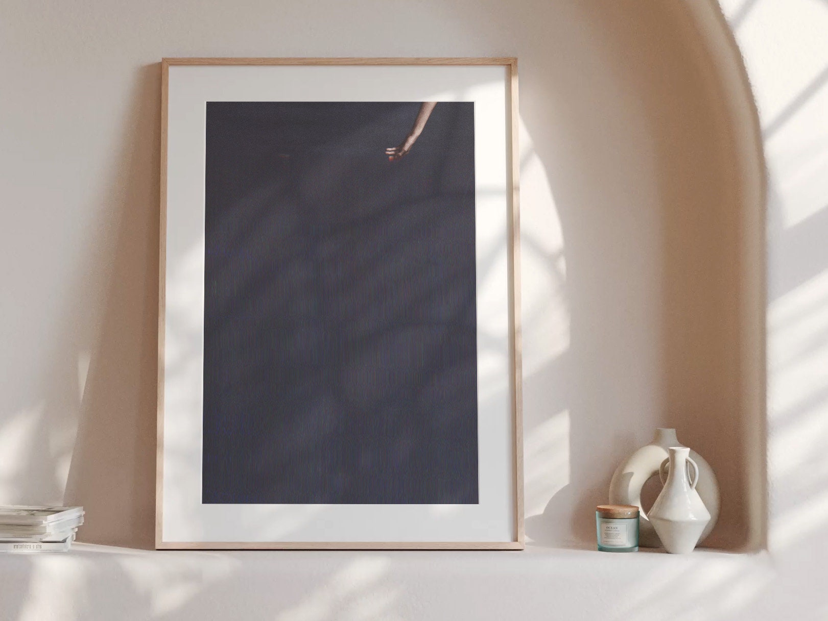 Dark Minimalist Modern Wall Art Print - Neutral Black Grey Vertical Artwork for Living Room, Bedroom, Office | Untitled (256) Giclée Print