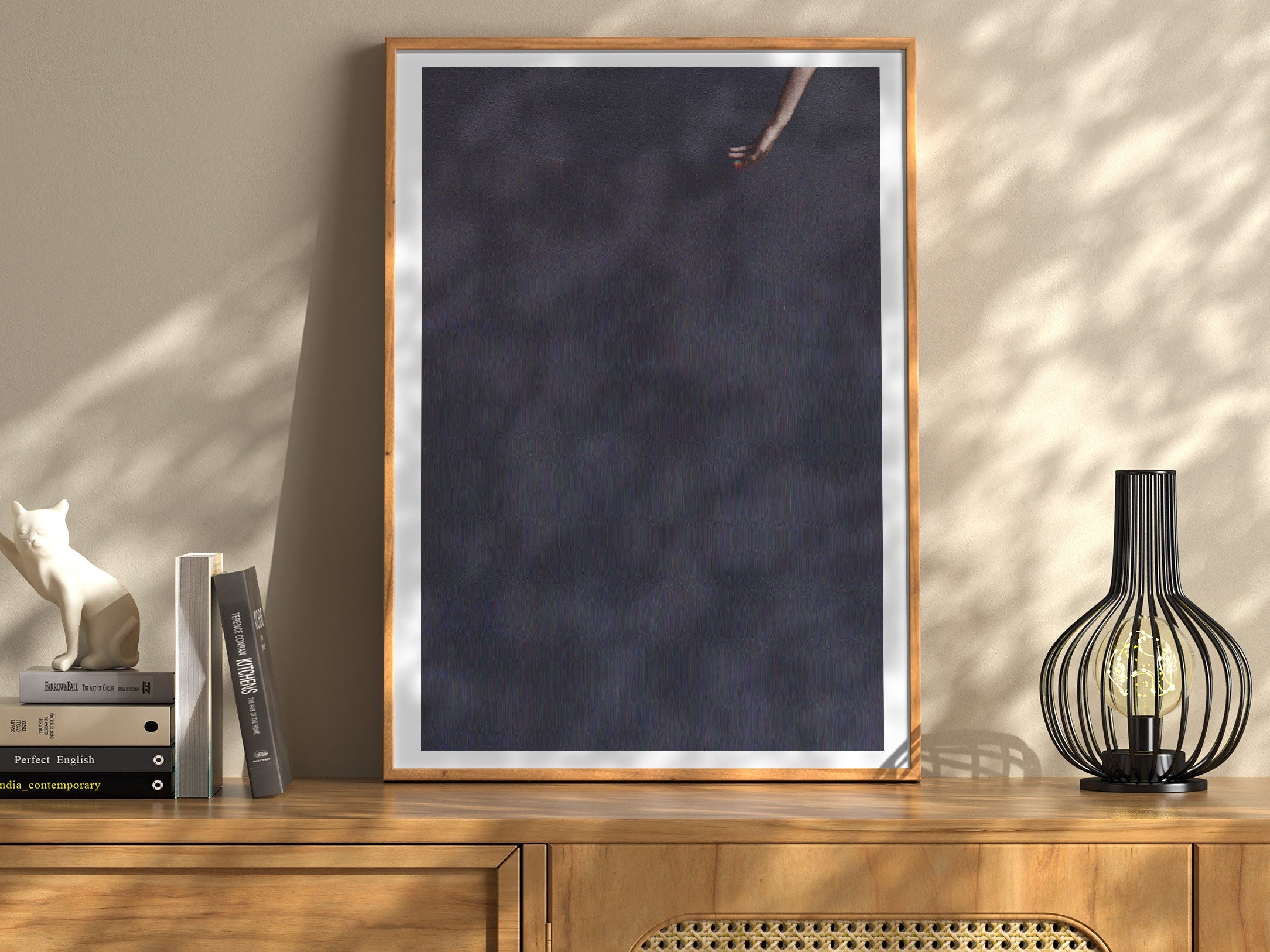 Dark Minimalist Modern Wall Art Print - Neutral Black Grey Vertical Artwork for Living Room, Bedroom, Office | Untitled (256) Giclée Print