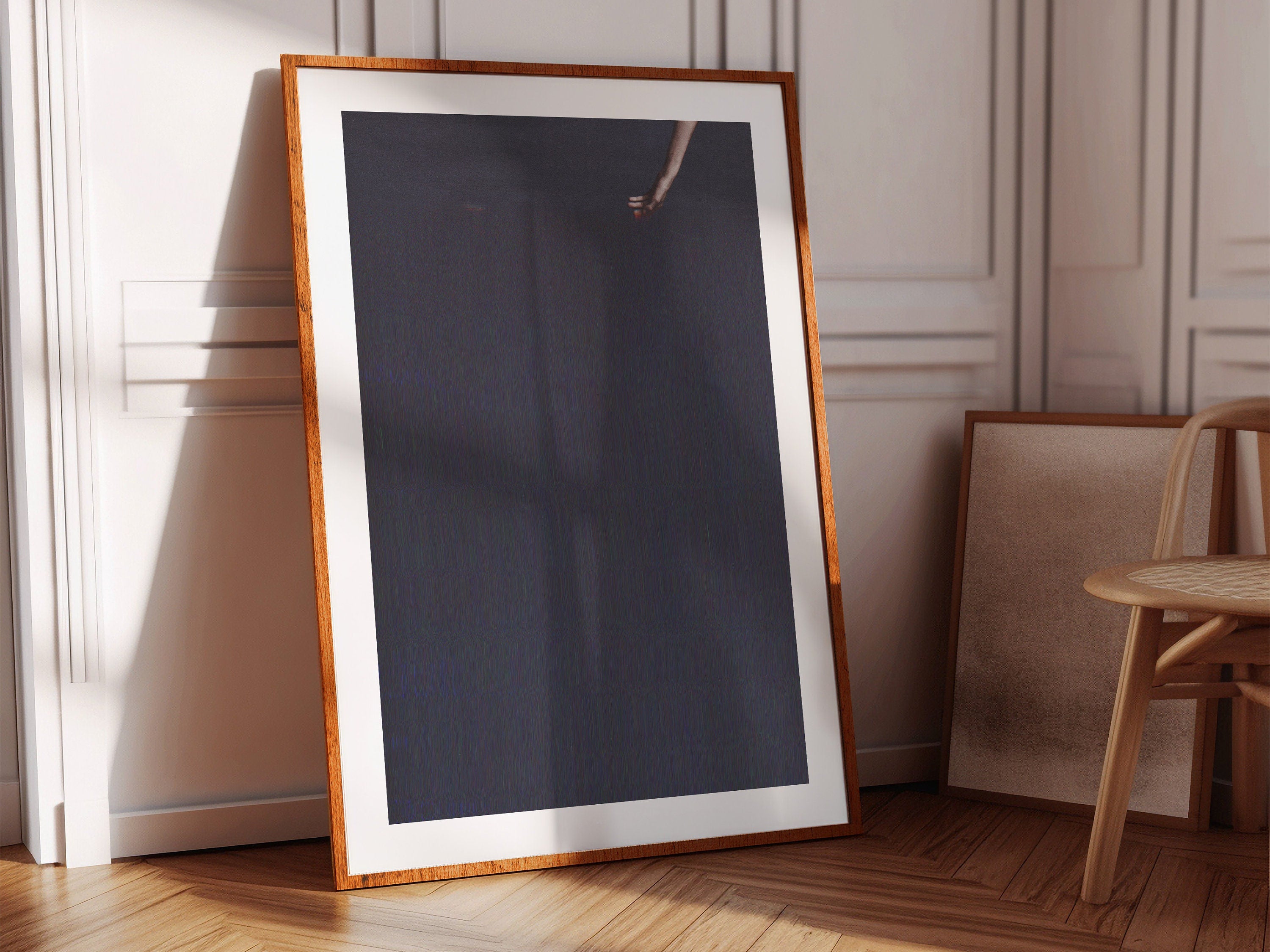 Dark Minimalist Modern Wall Art Print - Neutral Black Grey Vertical Artwork for Living Room, Bedroom, Office | Untitled (256) Giclée Print