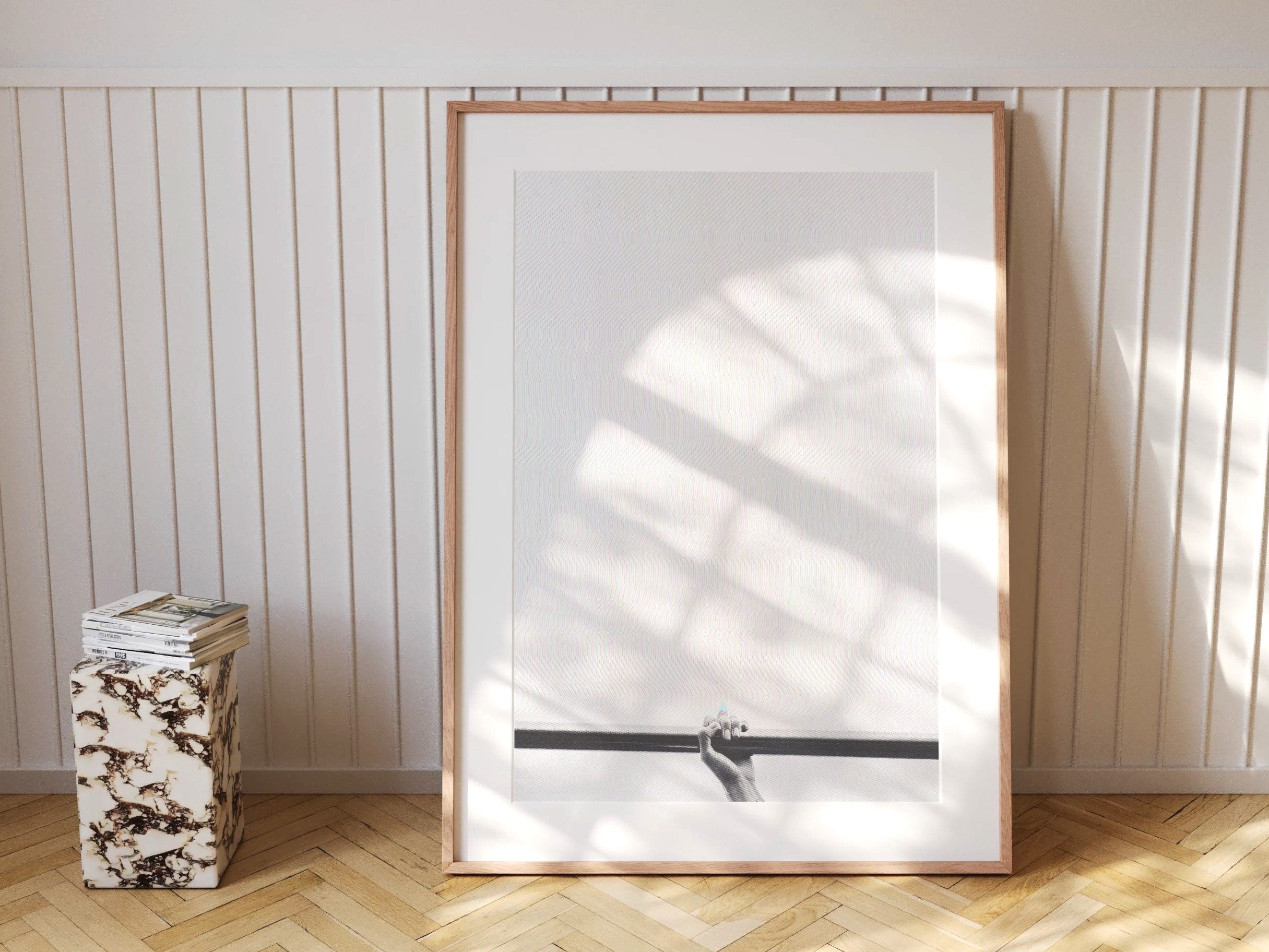 Altered Black and White Photography Print - Neutral Abstract Glitch Wall Art For Living Room, Home, Office | Untitled (257) Giclée Print