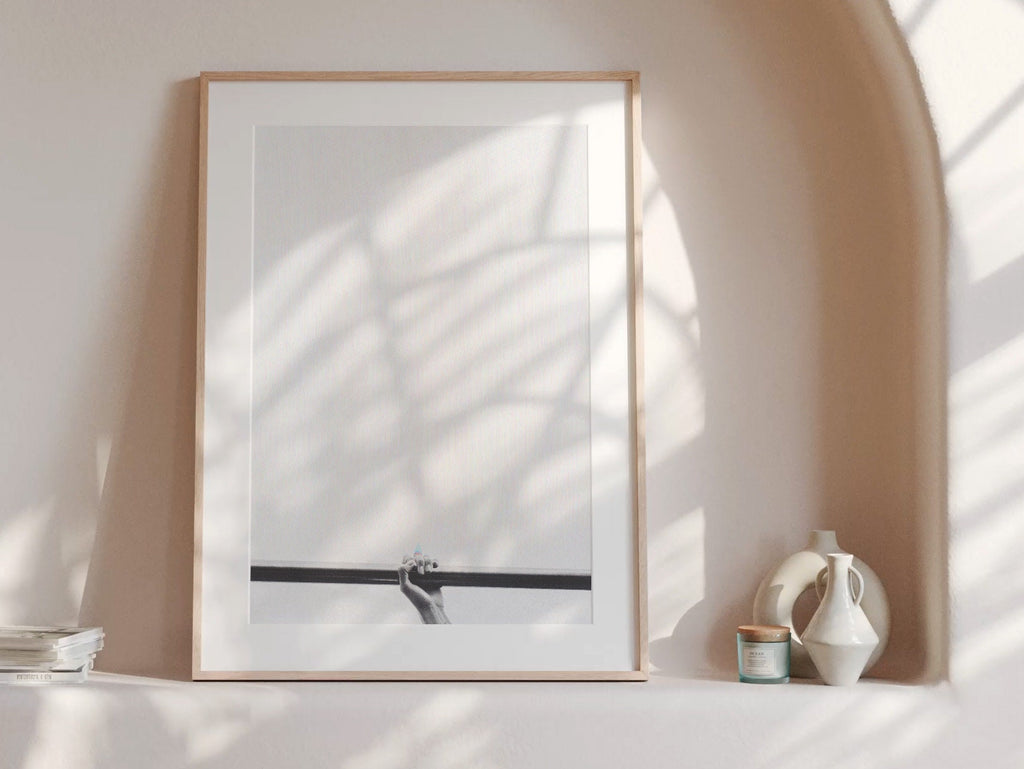 Altered Black and White Photography Print - Neutral Abstract Glitch Wall Art For Living Room, Home, Office | Untitled (257) Giclée Print