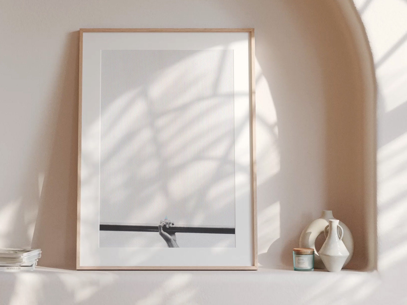 Altered Black and White Photography Print - Neutral Abstract Glitch Wall Art For Living Room, Home, Office | Untitled (257) Giclée Print