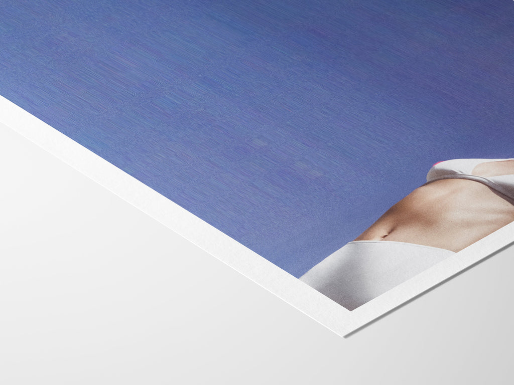 Blue and White Feminine Wall Art - Unique Abstract Glitch Fashion Photo Art for Living Room, Bedroom, Bathroom | Untitled (264) Giclée Print