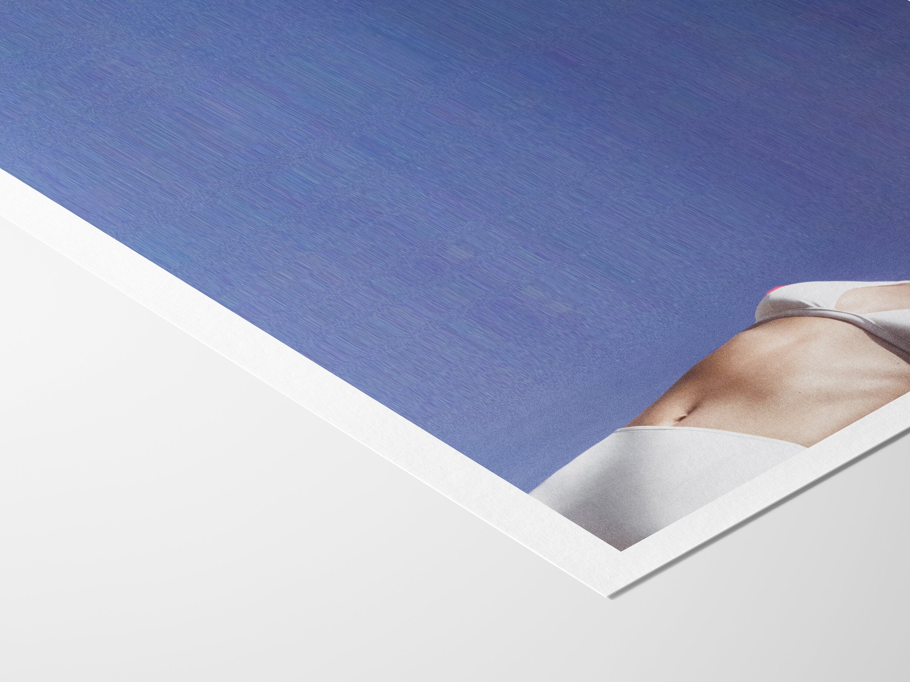 Blue and White Feminine Wall Art - Unique Abstract Glitch Fashion Photo Art for Living Room, Bedroom, Bathroom | Untitled (264) Giclée Print