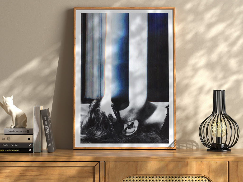 Altered Black And White Sunglasses Fashion Photo Wall Art - Eclectic, Moody, Aesthetic Decor For Home, Office | Untitled (267) Giclée Print