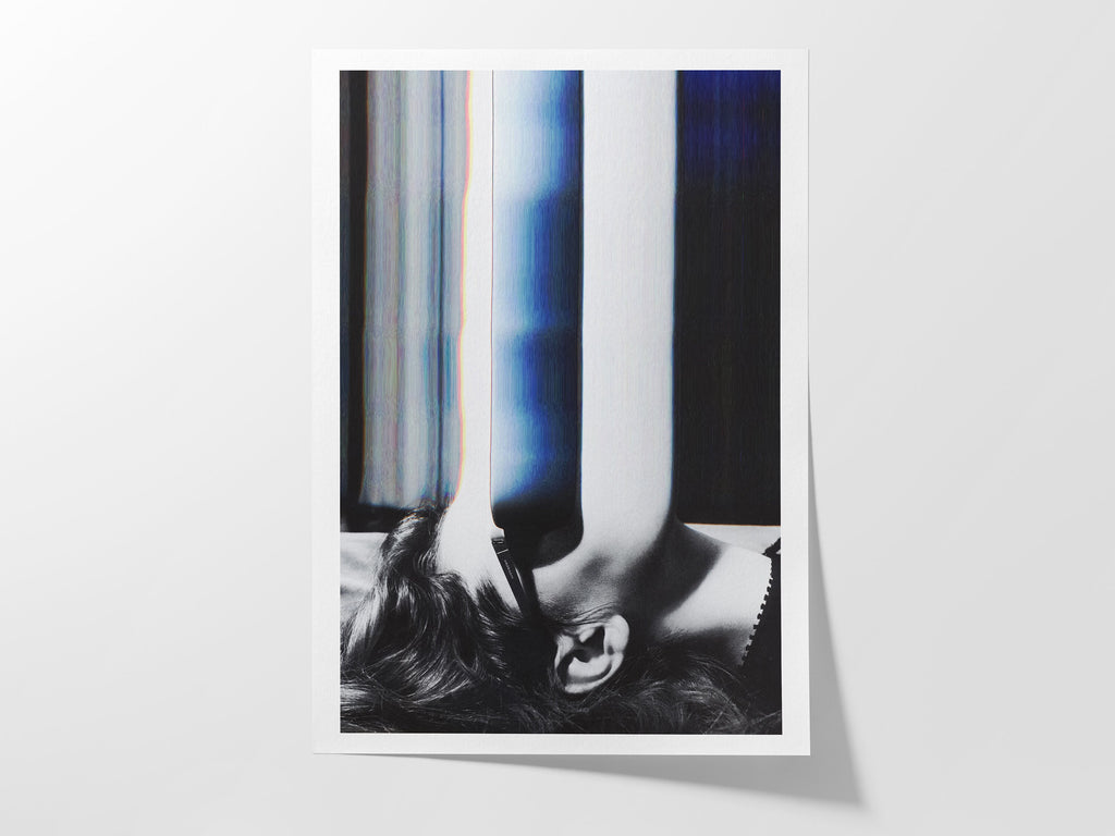 Altered Black And White Sunglasses Fashion Photo Wall Art - Eclectic, Moody, Aesthetic Decor For Home, Office | Untitled (267) Giclée Print