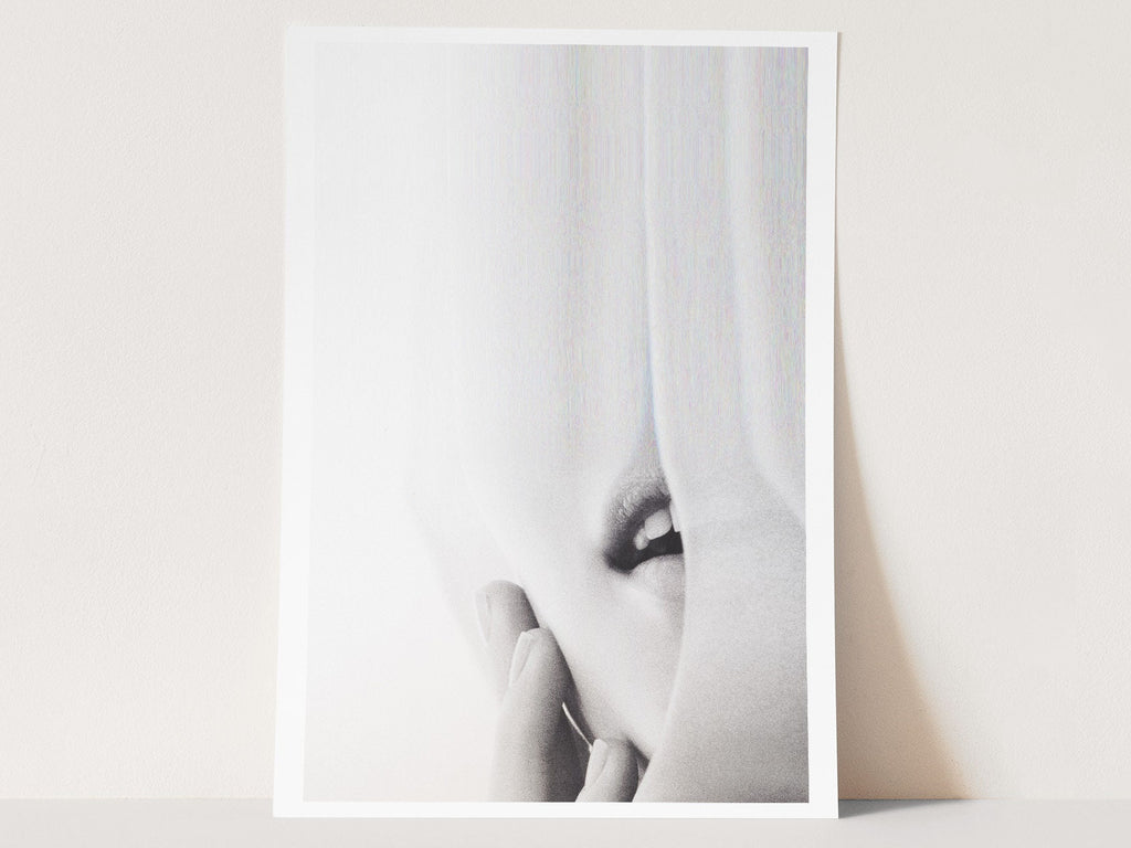 Sensual Black and White Photo Glitch Wall Art - Ephemeral Minimalist Eclectic Decor For Home, Office, Bedroom | Untitled (270) Giclée Print