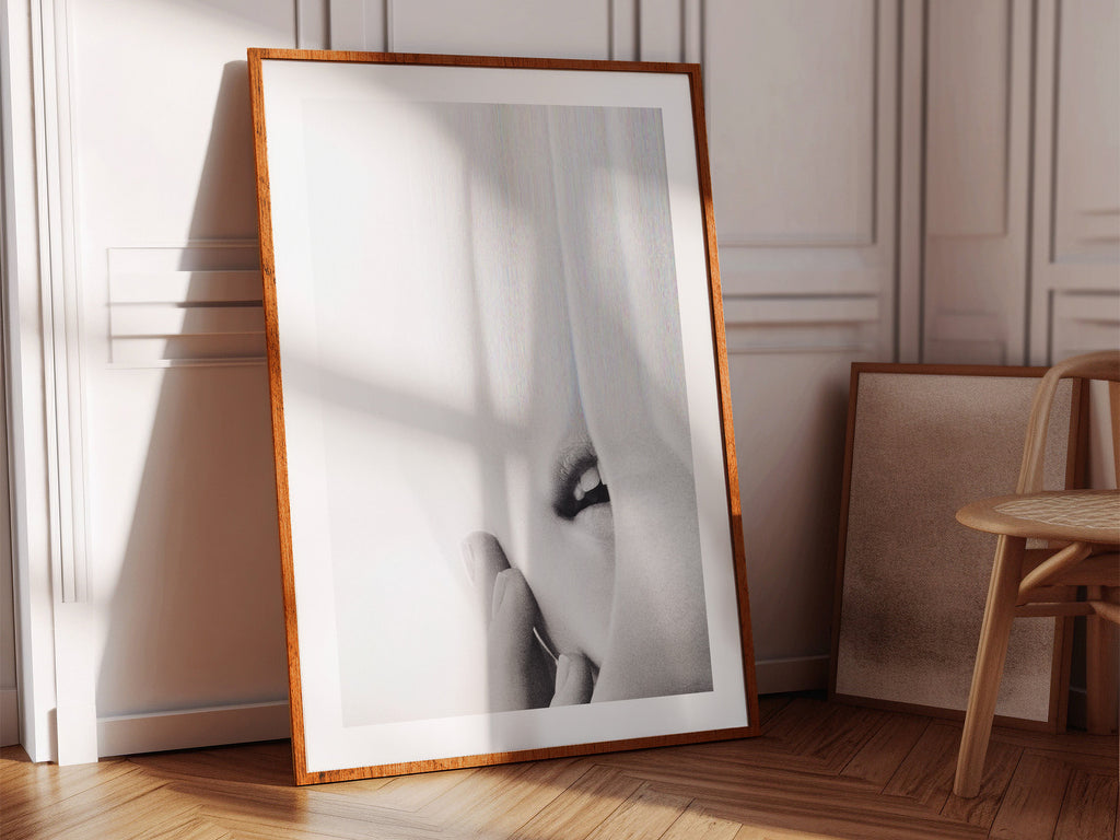 Sensual Black and White Photo Glitch Wall Art - Ephemeral Minimalist Eclectic Decor For Home, Office, Bedroom | Untitled (270) Giclée Print