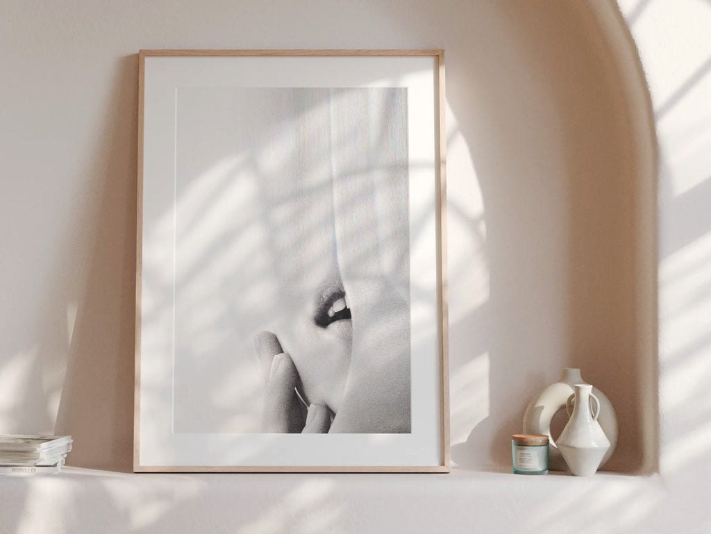 Sensual Black and White Photo Glitch Wall Art - Ephemeral Minimalist Eclectic Decor For Home, Office, Bedroom | Untitled (270) Giclée Print