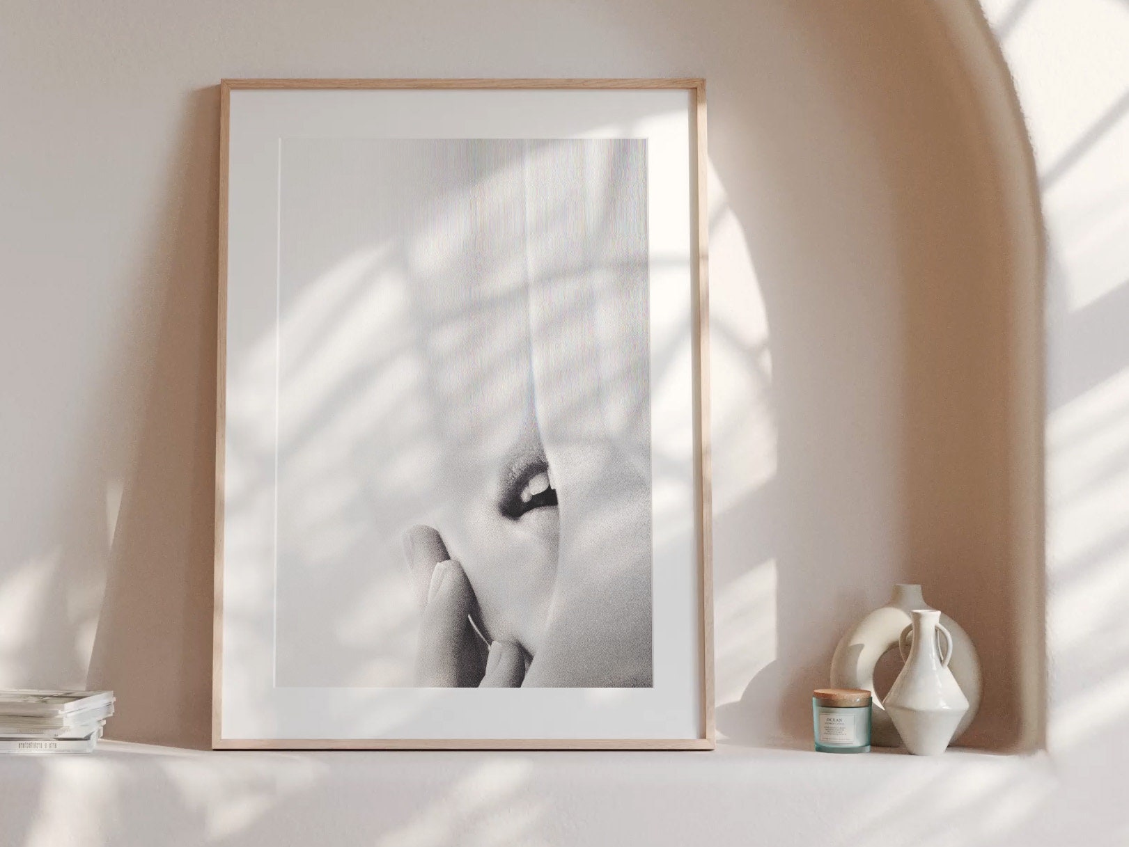 Sensual Black and White Photo Glitch Wall Art - Ephemeral Minimalist Eclectic Decor For Home, Office, Bedroom | Untitled (270) Giclée Print