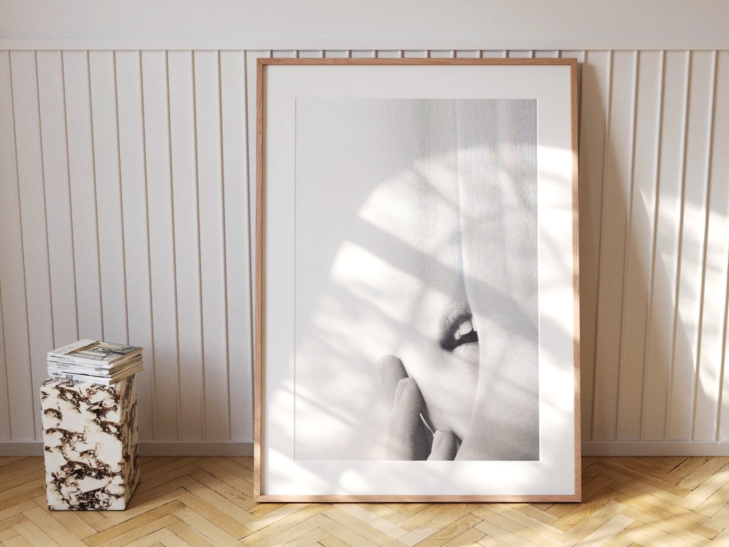 Sensual Black and White Photo Glitch Wall Art - Ephemeral Minimalist Eclectic Decor For Home, Office, Bedroom | Untitled (270) Giclée Print