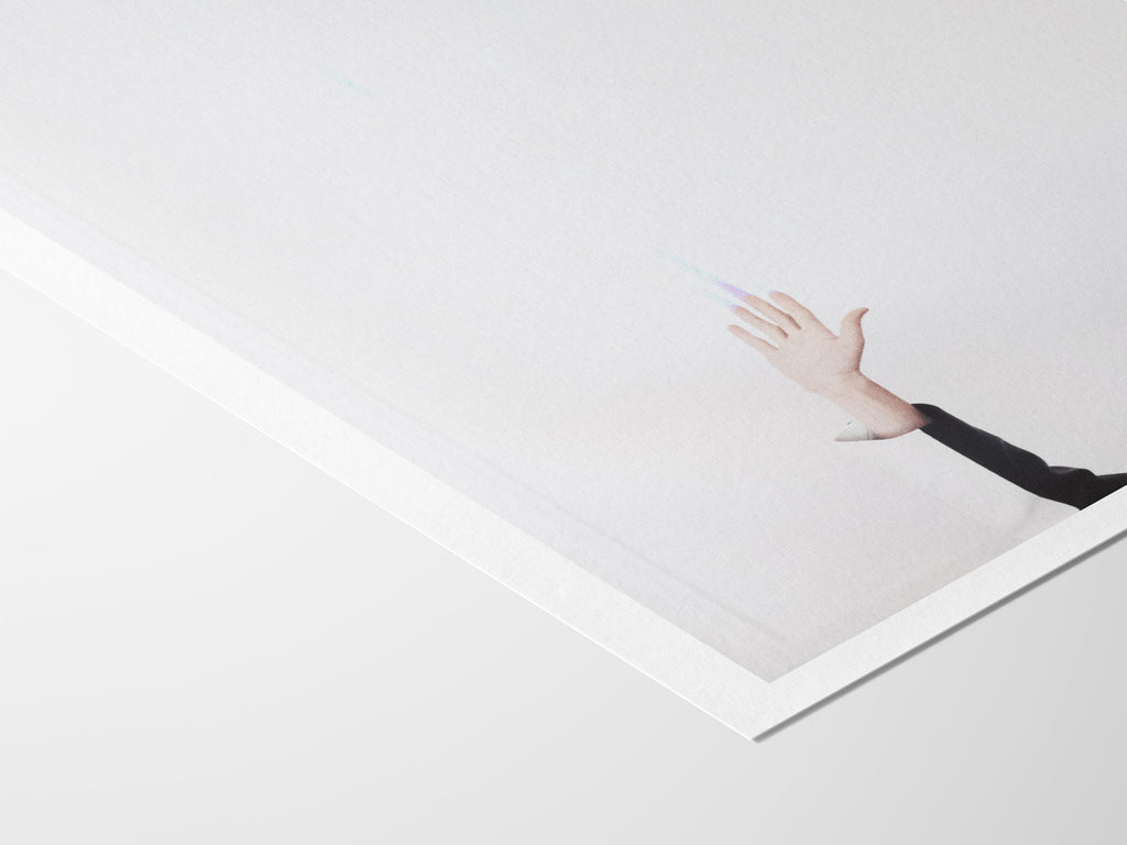 White Minimalist Glitch Photography Wall Art - Elegant Eclectic Home Decor for Living Room, Bedroom, or Office | Untitled (272) Giclée Print