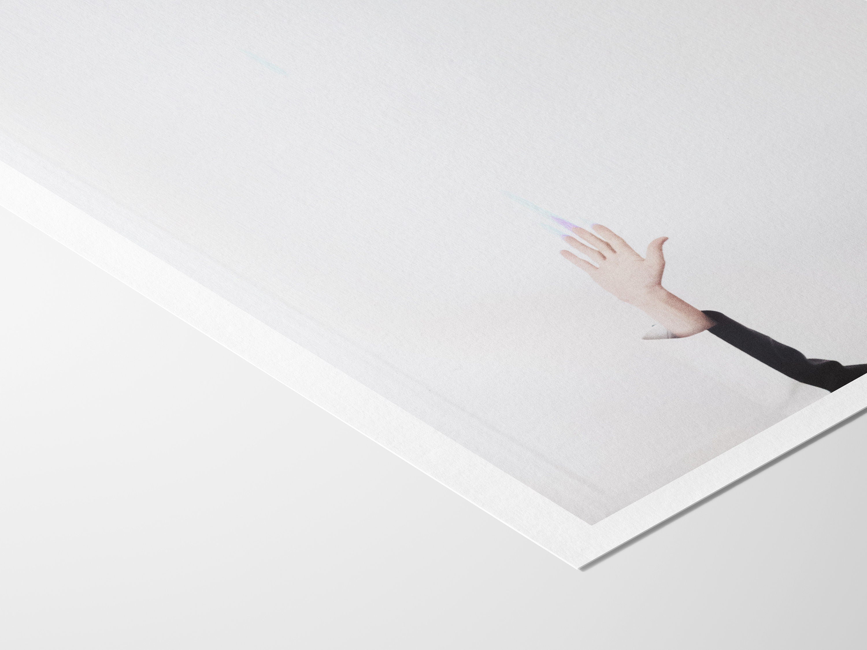 White Minimalist Glitch Photography Wall Art - Elegant Eclectic Home Decor for Living Room, Bedroom, or Office | Untitled (272) Giclée Print