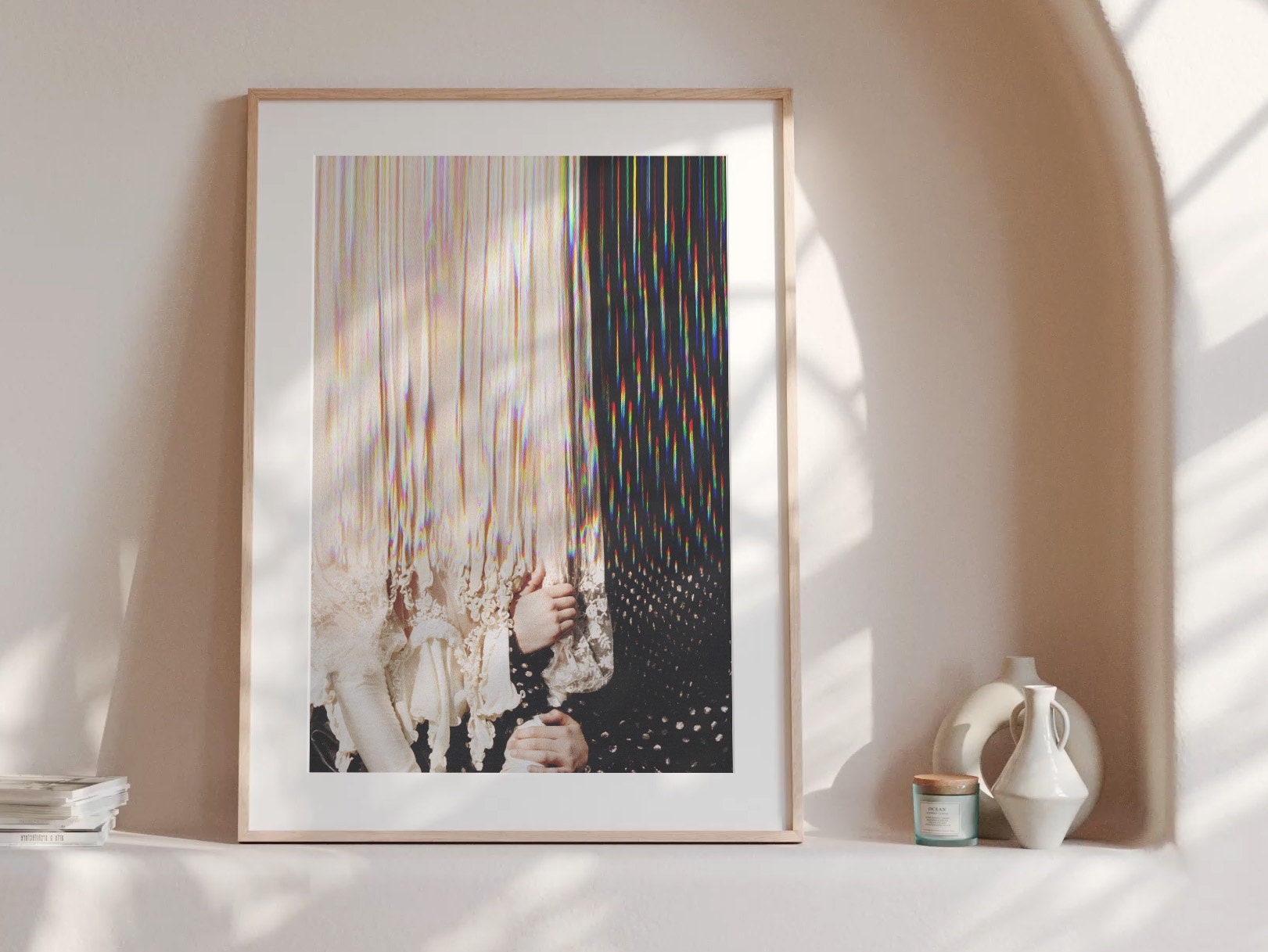 Altered Couples Portrait Photo Wall Art - Abstract Romantic Artwork For Boho Bedroom, Living Room, Bathroom | Untitled (273) Giclée Print