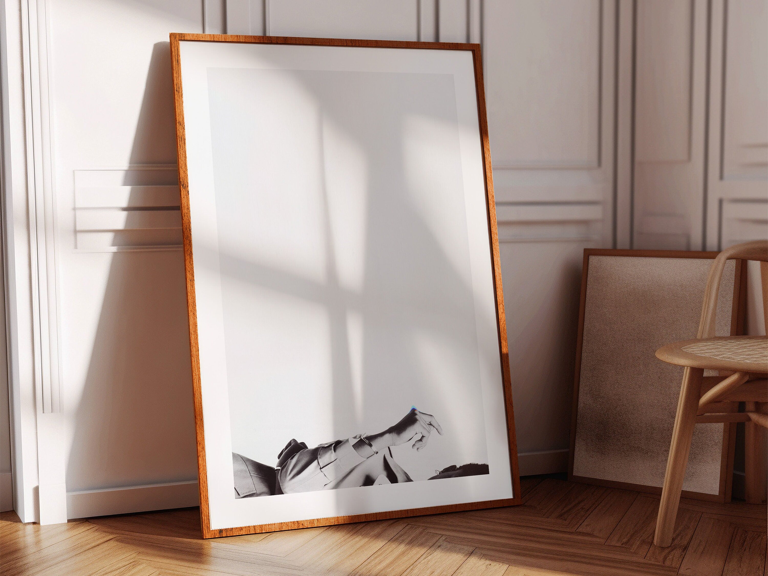 Minimalist Black and White Wall Art - Elegant Fashion Photo Grey Wall Decor For Living Room, Bedroom | Untitled (274) Giclée Print