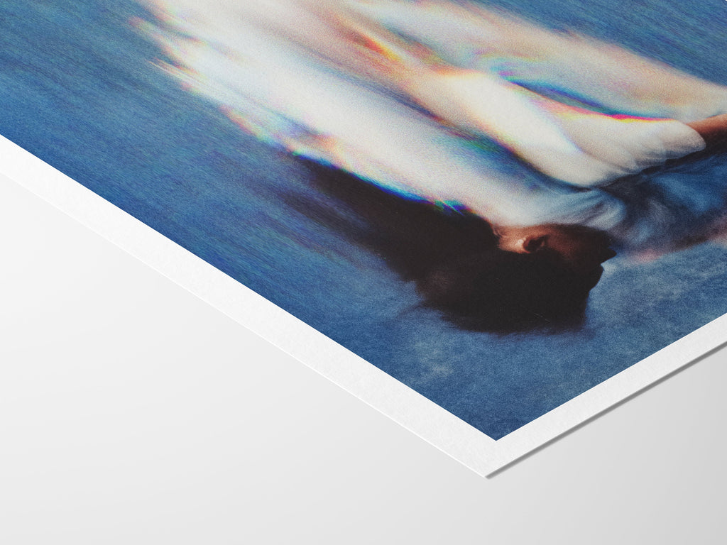 Altered African American Portrait Photo Art - Blue and White Wall Decor for Home, Office, Living Room, Bedroom | Untitled (280) Giclée Print