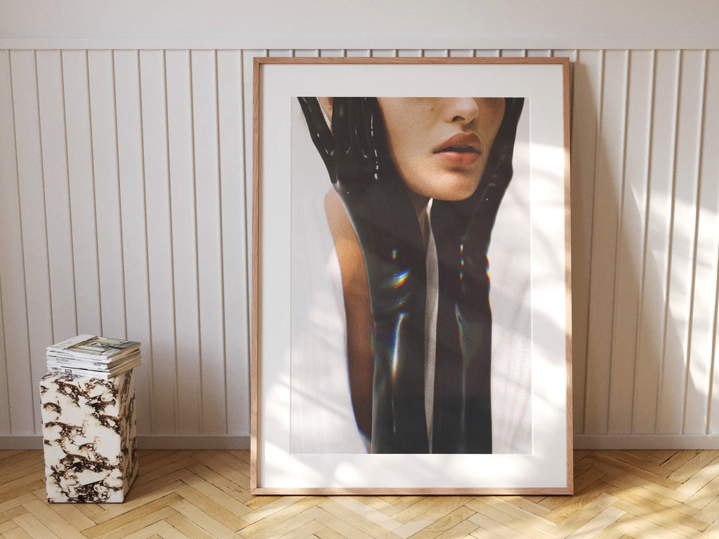 Altered Women's Portrait Wall Art - Unique Minimalist Vertical Glitch Photo Print - Eclectic Boho Home Decor | Untitled (282) Giclée Print