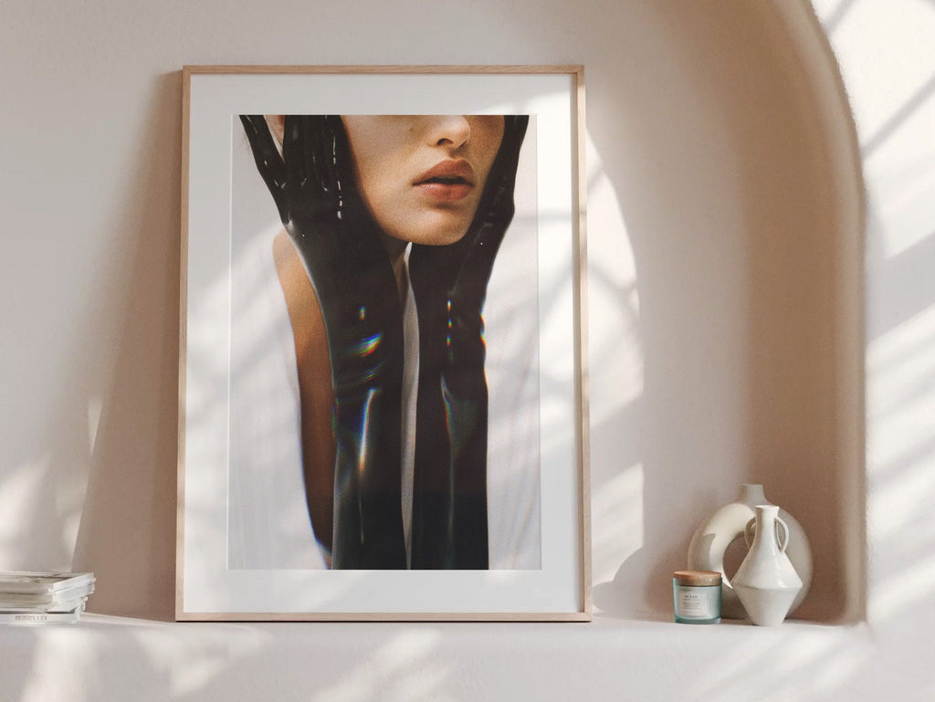 Altered Women's Portrait Wall Art - Unique Minimalist Vertical Glitch Photo Print - Eclectic Boho Home Decor | Untitled (282) Giclée Print