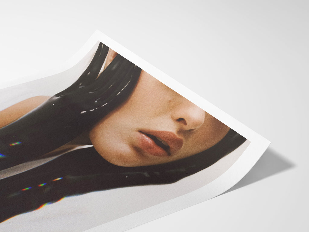 Altered Women's Portrait Wall Art - Unique Minimalist Vertical Glitch Photo Print - Eclectic Boho Home Decor | Untitled (282) Giclée Print