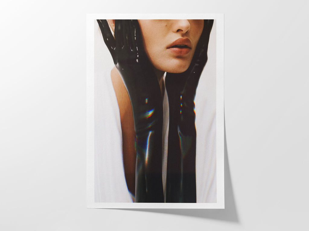 Altered Women's Portrait Wall Art - Unique Minimalist Vertical Glitch Photo Print - Eclectic Boho Home Decor | Untitled (282) Giclée Print