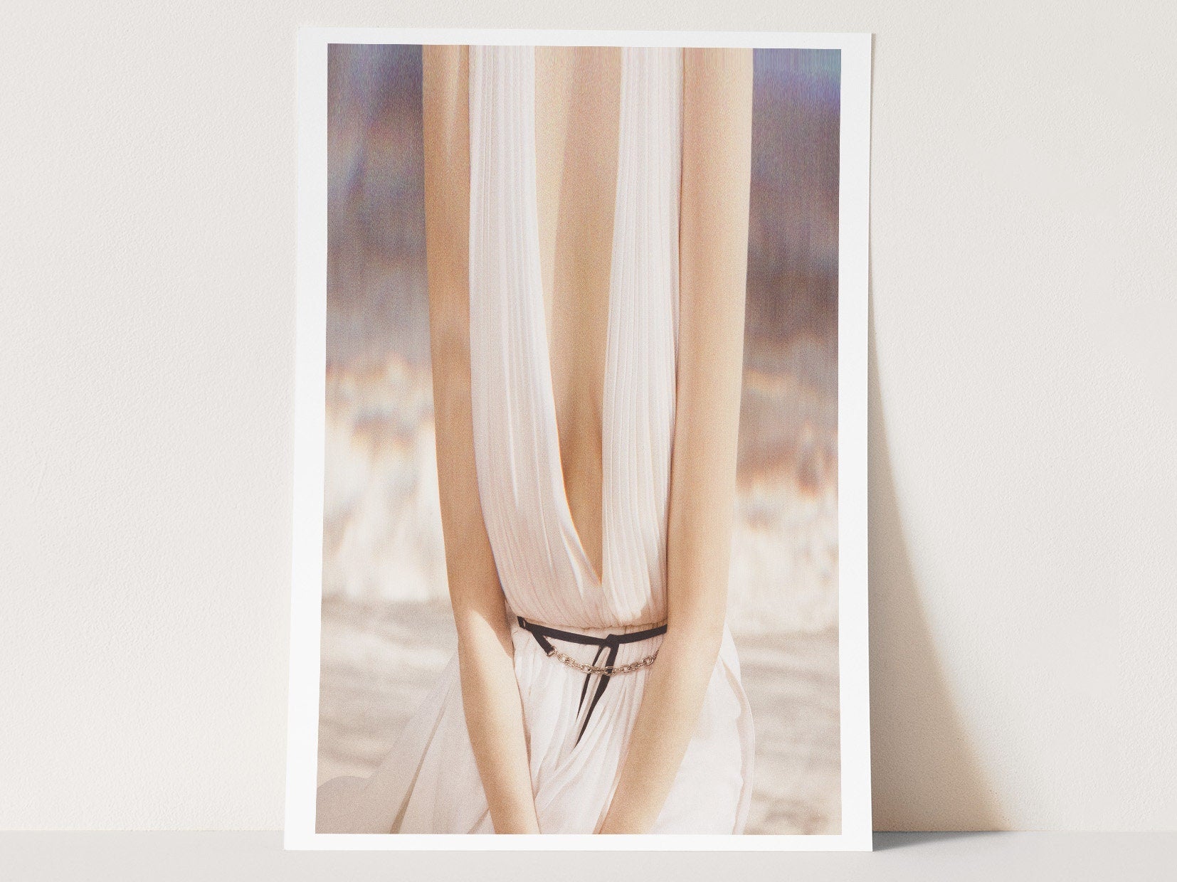 Ocean Beach Waves Wall Art Print - Surrealist Altered Fashion Photo Portrait - Neutral Decor for Home, Office | Untitled (283) Giclée Print