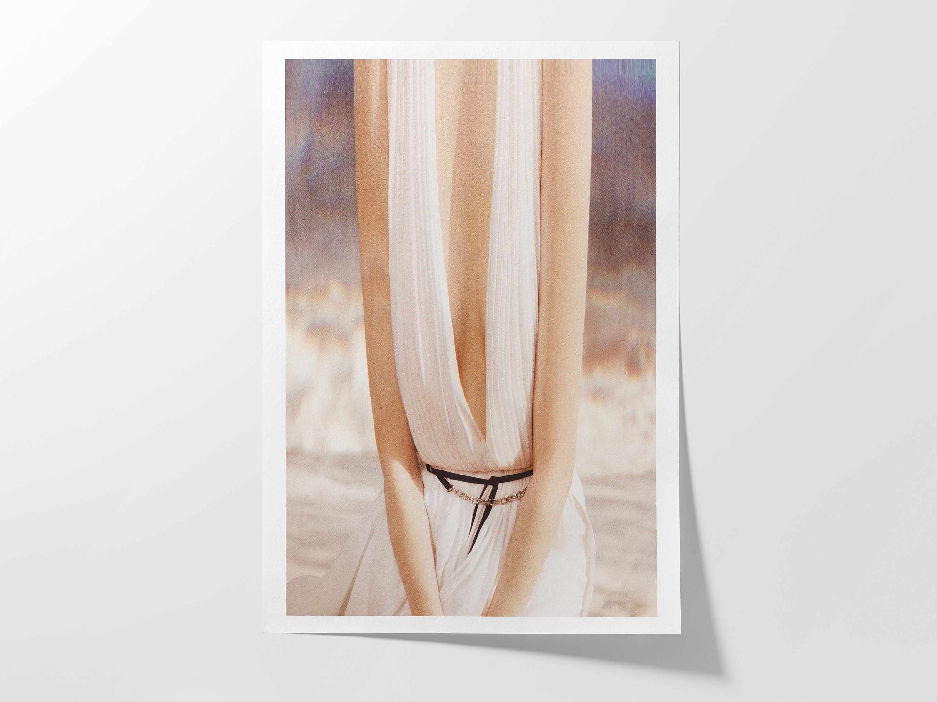 Ocean Beach Waves Wall Art Print - Surrealist Altered Fashion Photo Portrait - Neutral Decor for Home, Office | Untitled (283) Giclée Print