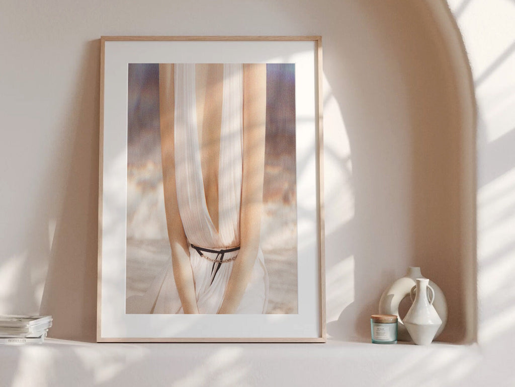 Ocean Beach Waves Wall Art Print - Surrealist Altered Fashion Photo Portrait - Neutral Decor for Home, Office | Untitled (283) Giclée Print