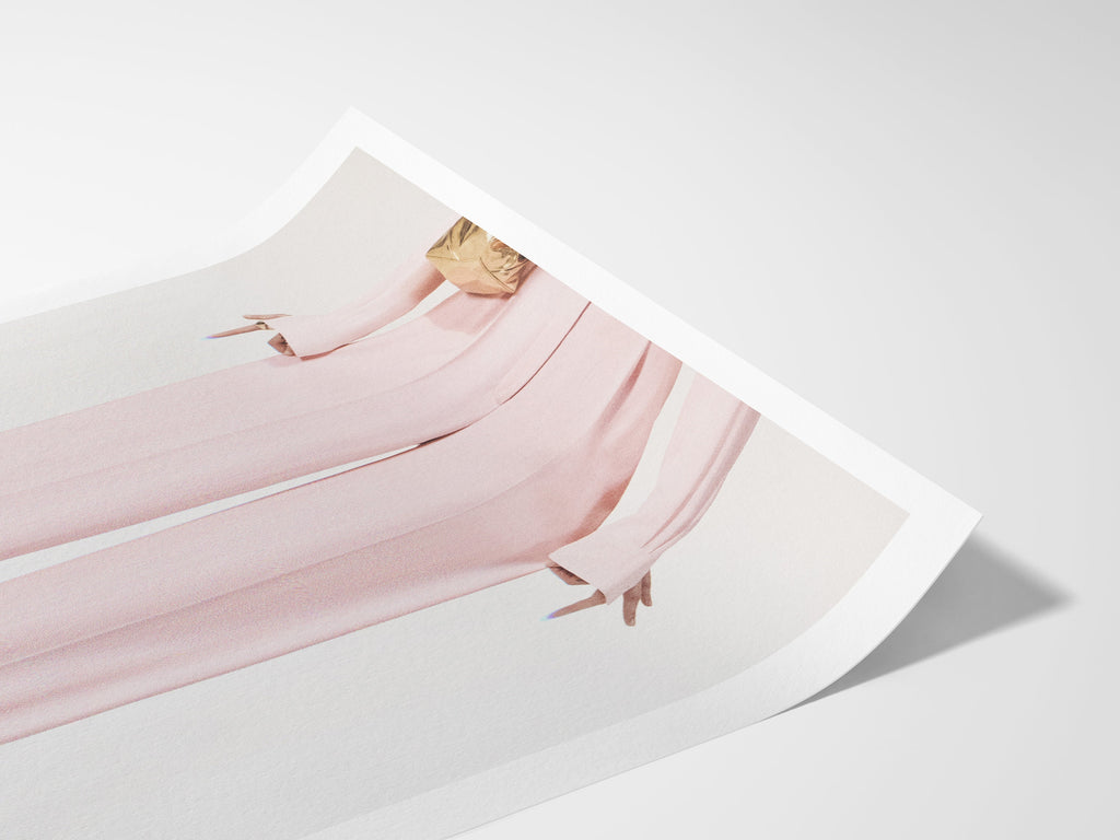 Altered Portrait Pink Pastel Wall Art Print - Beautiful Minimalist Glitch Photo for Eclectic Boho Decor Style | Untitled (285) Giclée Print