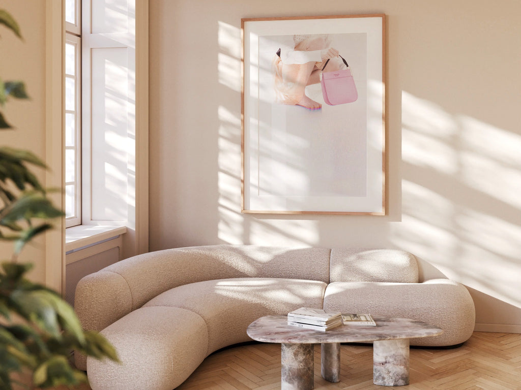 Pink And White Wall Art - Luxury Handbag Fashion Photo Feminine Aesthetic, Altered Portrait For Home, Office | Untitled (287) Giclée Print