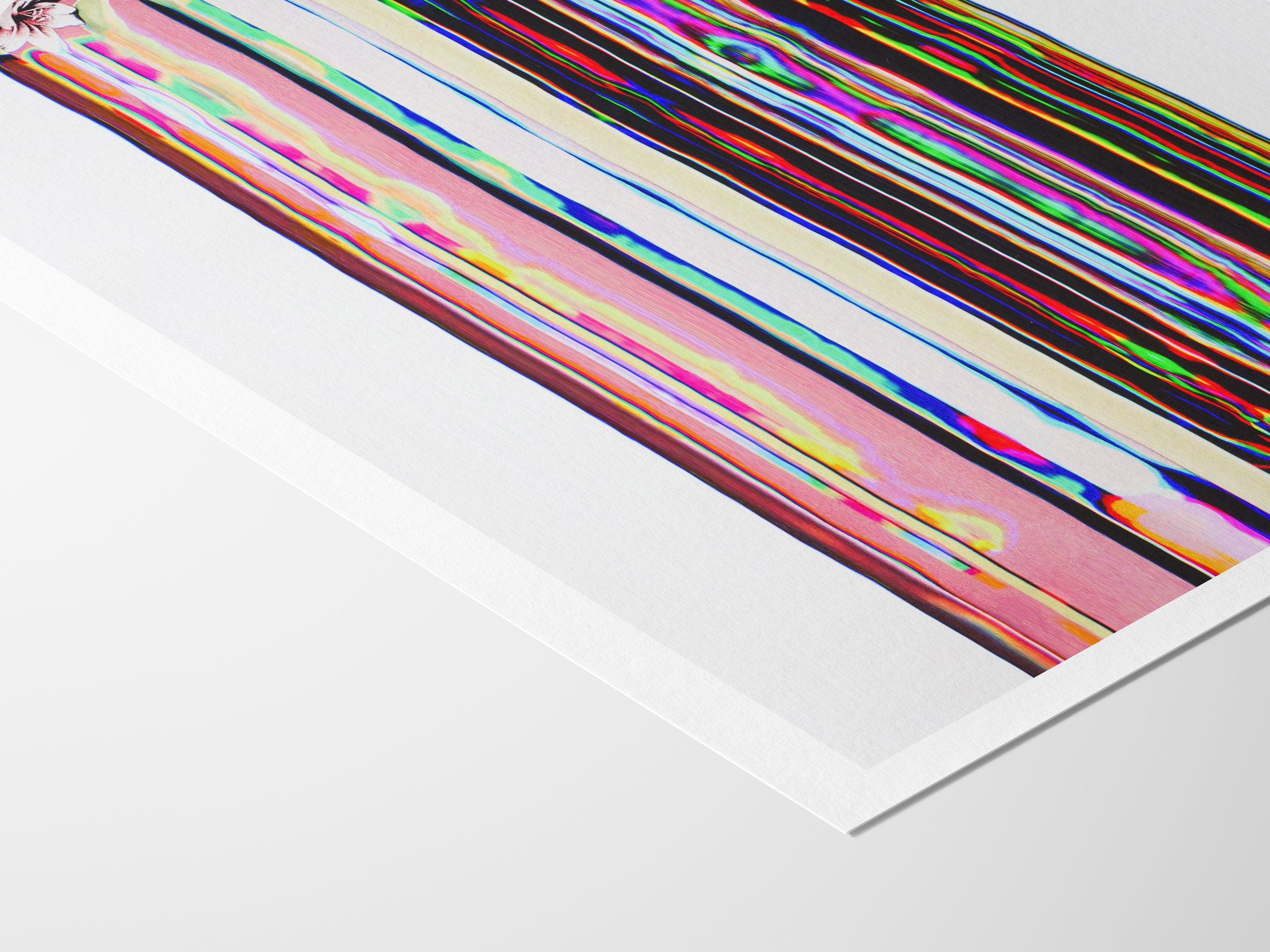 Trippy Altered Portrait Wall Art - Psychedelic Fashion Beauty Glitch Art For Living, Guest Room, Bedroom | Untitled (291) Giclée Print